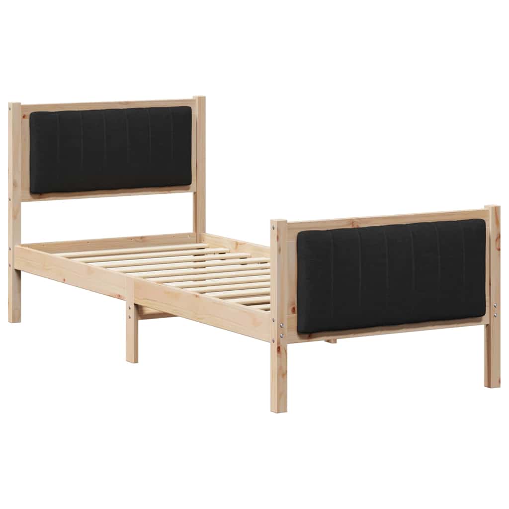 Okvir kreveta Smeđa i crna 80 x 200 cm Masivna borovina