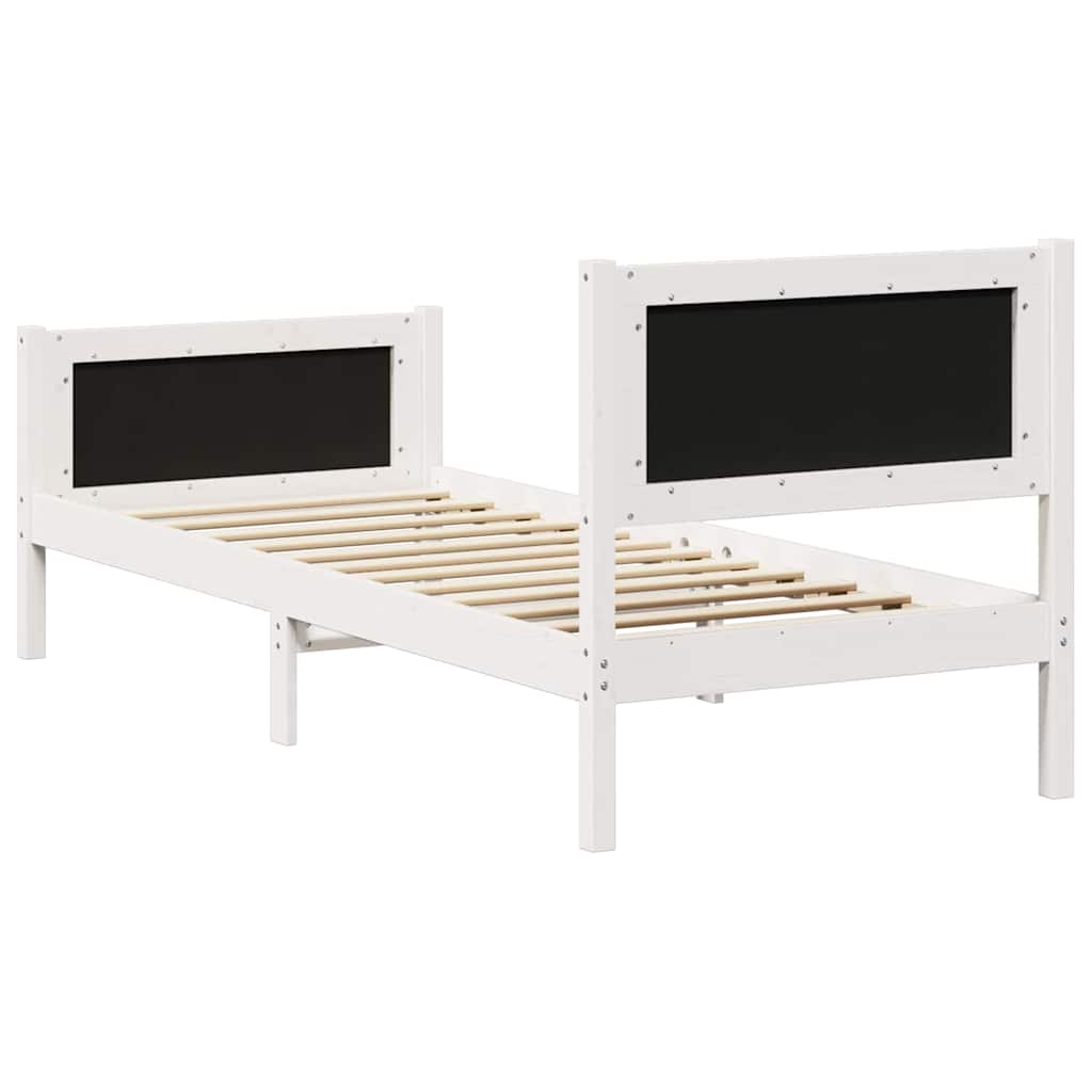 Okvir kreveta s uzglavljem Bijela i svijetlosiva 80 x 200 cm