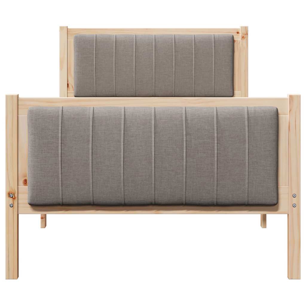 Okvir kreveta Smeđa i taupe 90 x 190 cm Masivna borovina