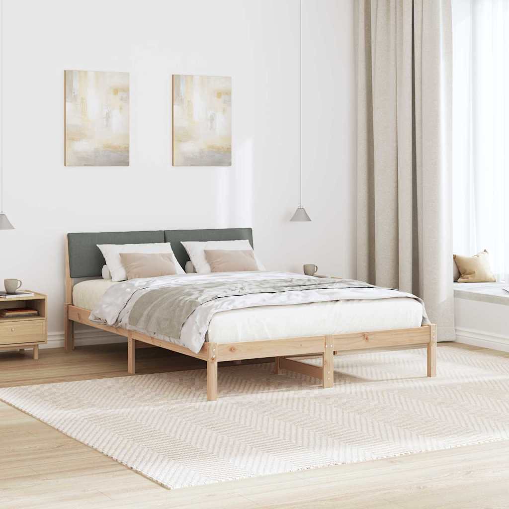 Okvir kreveta smeđe i tamnosivo 150 x 200 cm Masivna borovina