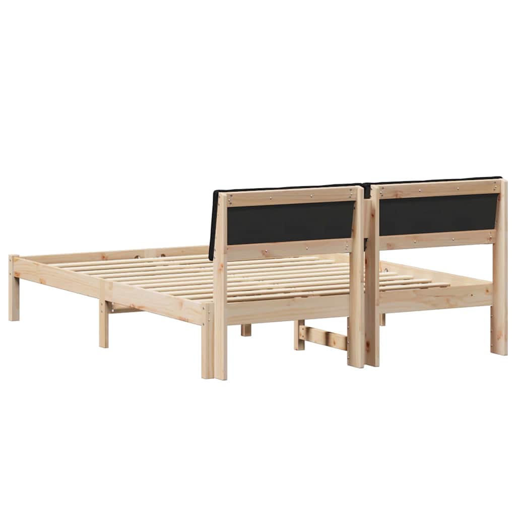 Okvir kreveta Smeđa i crna 150 x 200 cm Masivna borovina