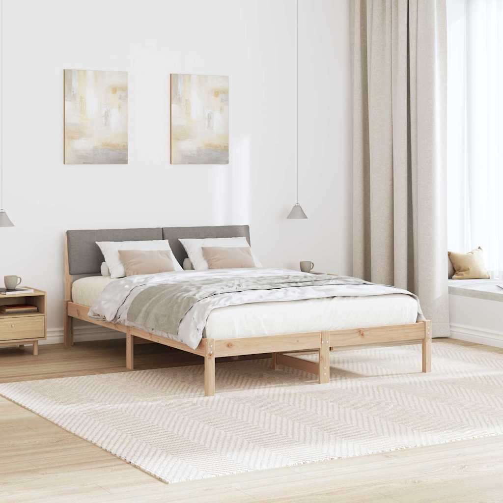 Okvir kreveta Smeđa i taupe 140 x 200 cm Masivna borovina