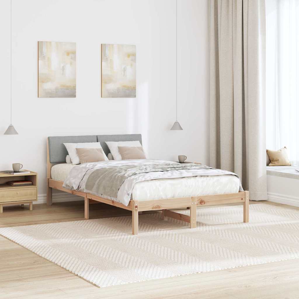 Okvir kreveta s uzglavljem Smeđa i svijetlo siva 120 x 200 cm