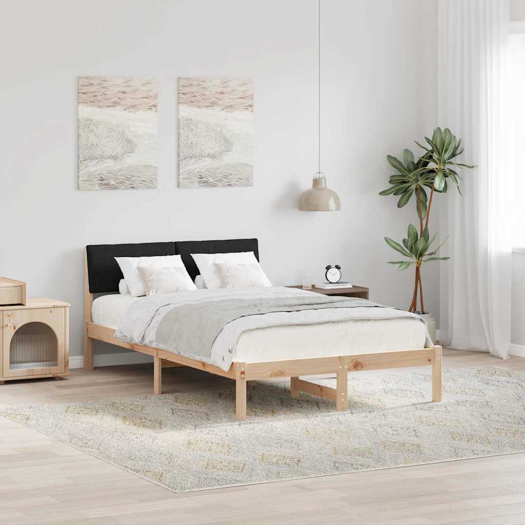 Okvir kreveta Smeđa i crna 120 x 200 cm Masivna borovina