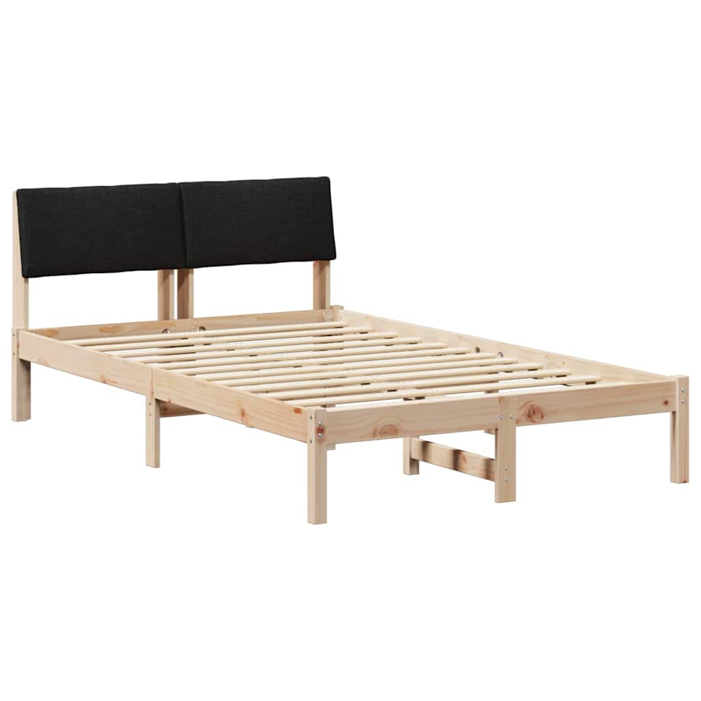 Okvir kreveta Smeđa i crna 120 x 200 cm Masivna borovina