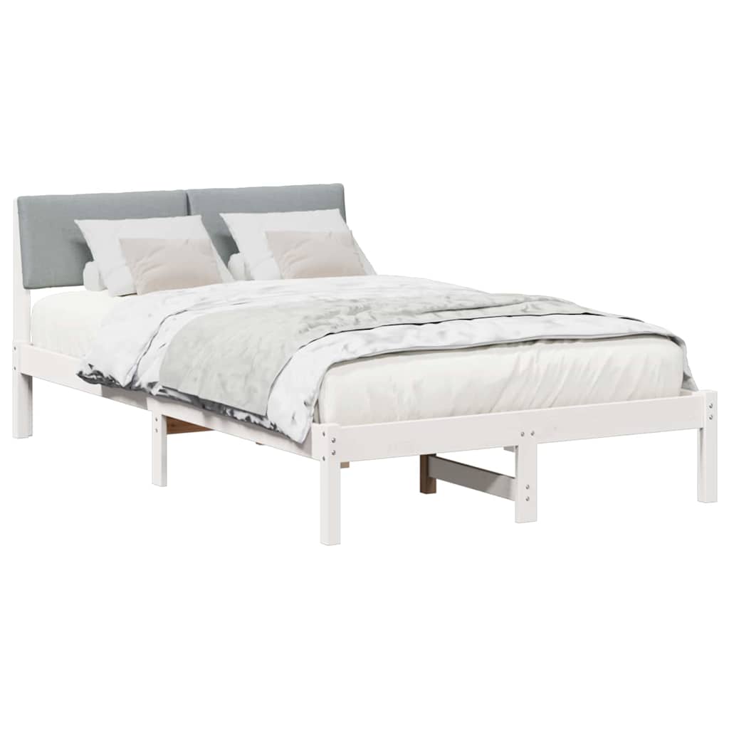 Okvir kreveta s uzglavljem Bijela i svijetlosiva 120 x 200 cm