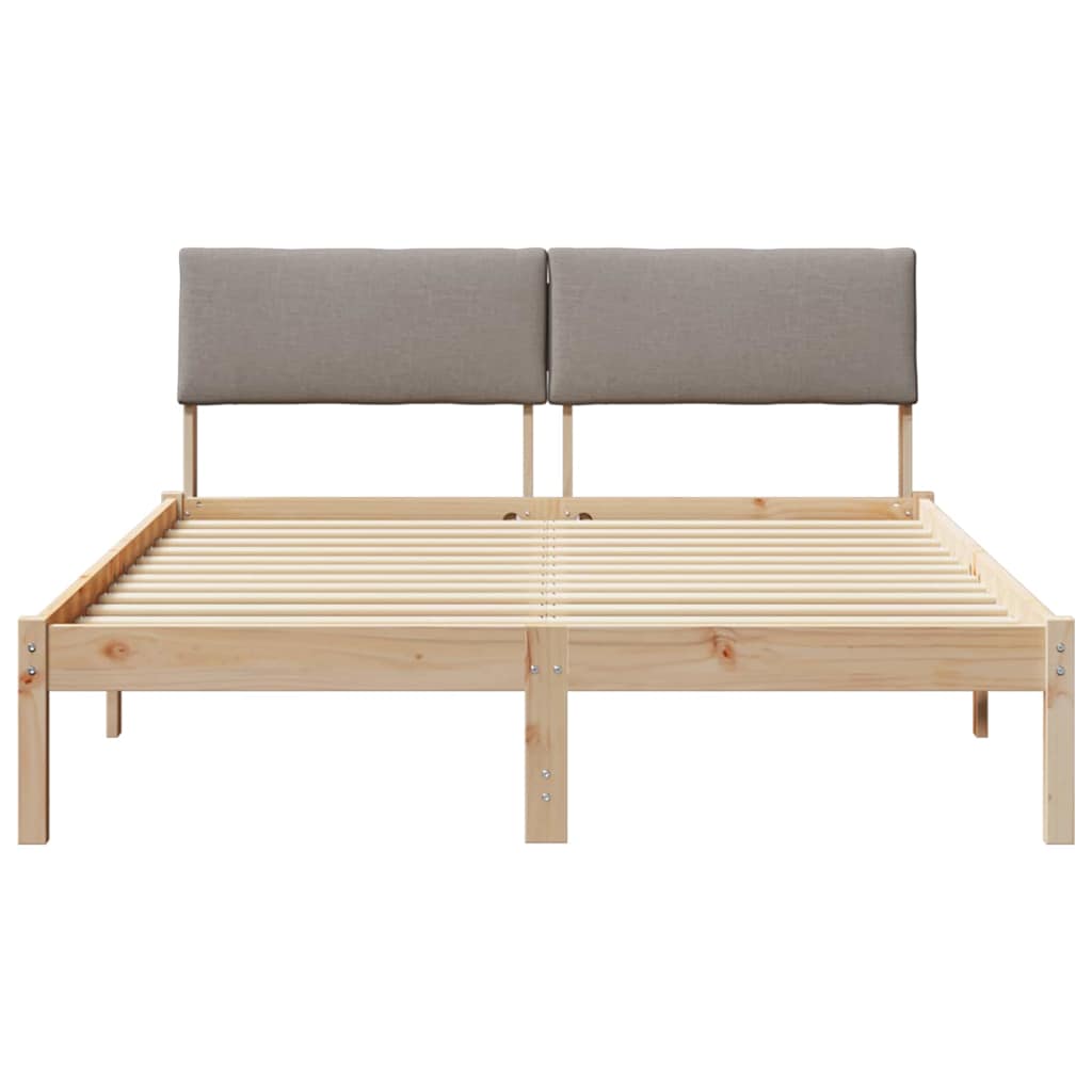 Okvir kreveta Smeđa i taupe 140 x 190 cm Masivna borovina