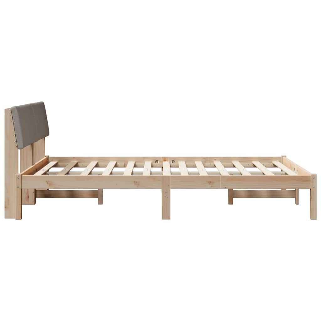Okvir kreveta Smeđa i taupe 140 x 190 cm Masivna borovina
