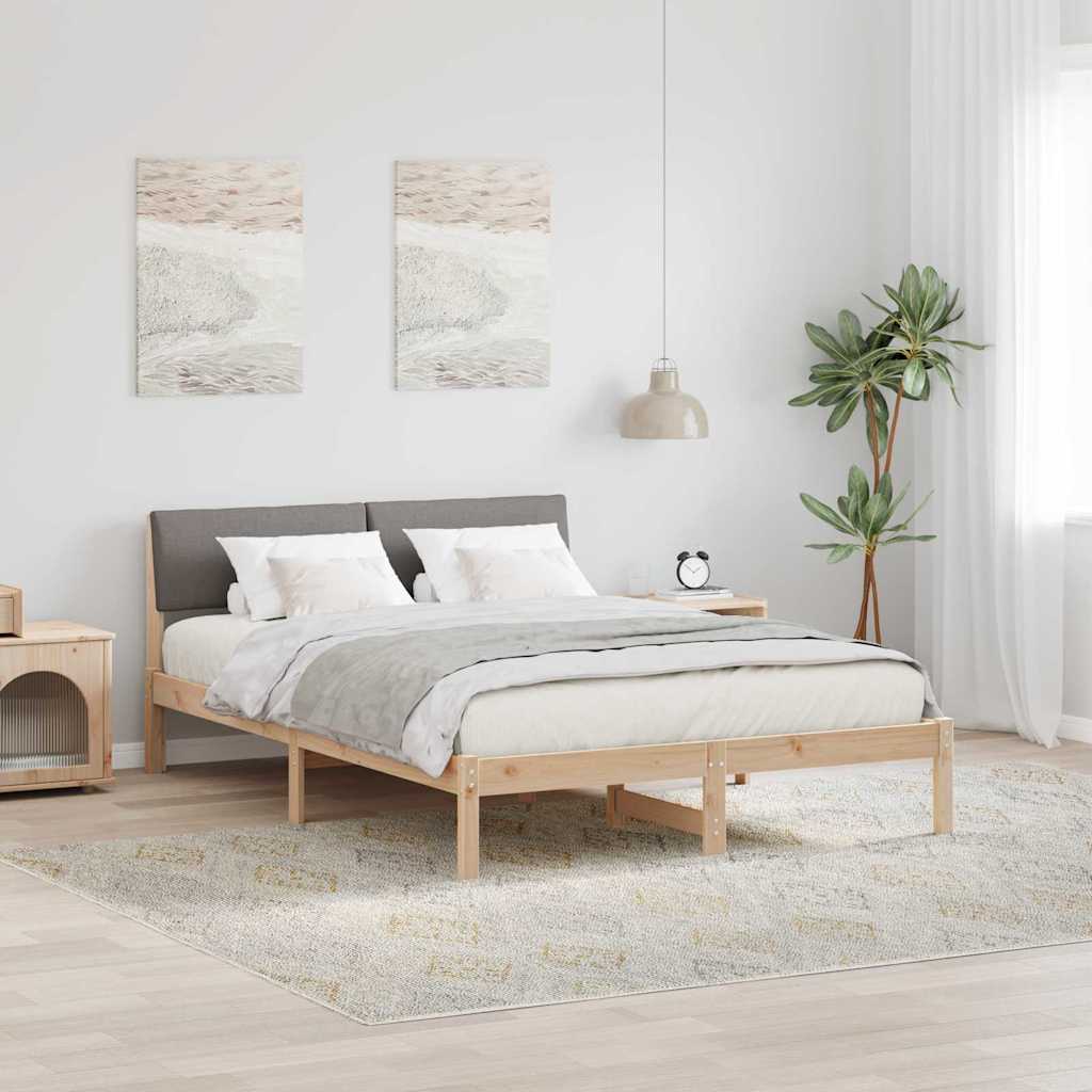 Okvir kreveta Smeđa i taupe 135 x 190 cm Masivna borovina