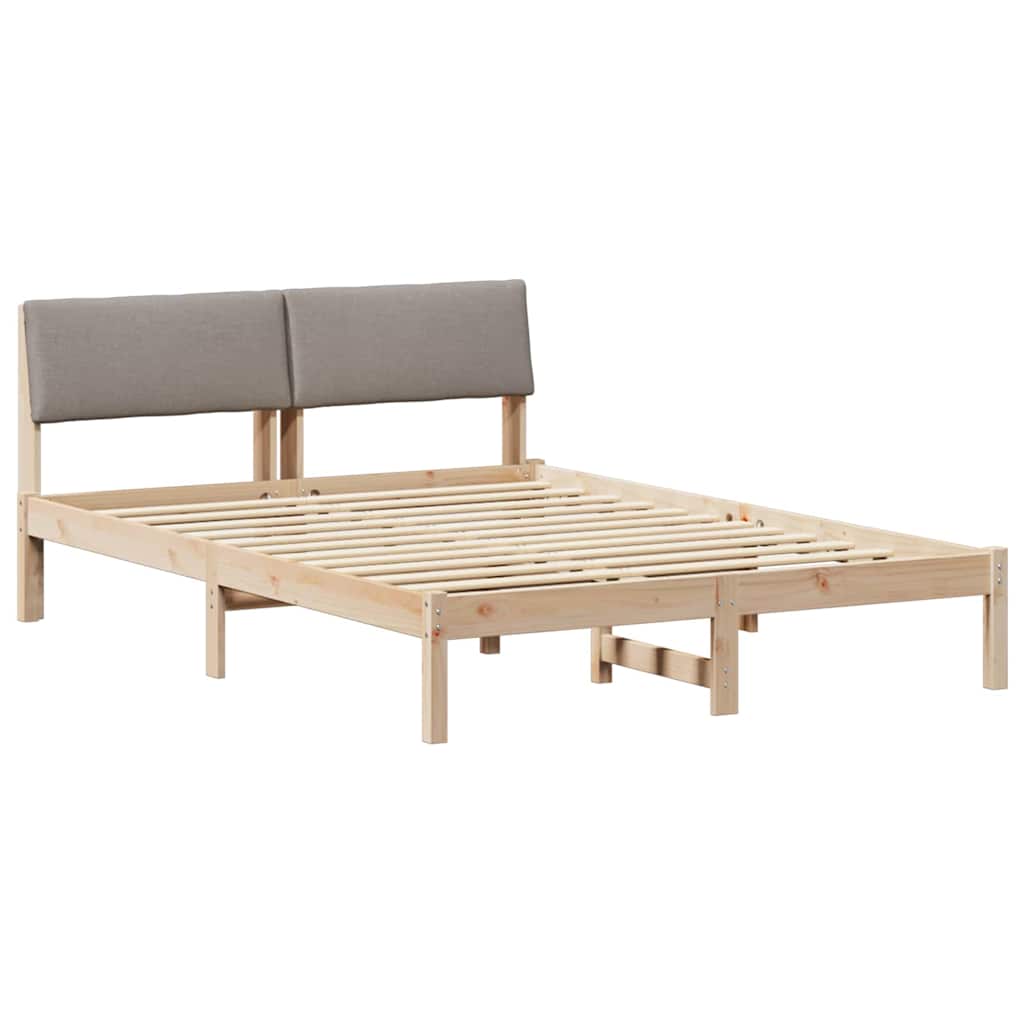 Okvir kreveta Smeđa i taupe 135 x 190 cm Masivna borovina