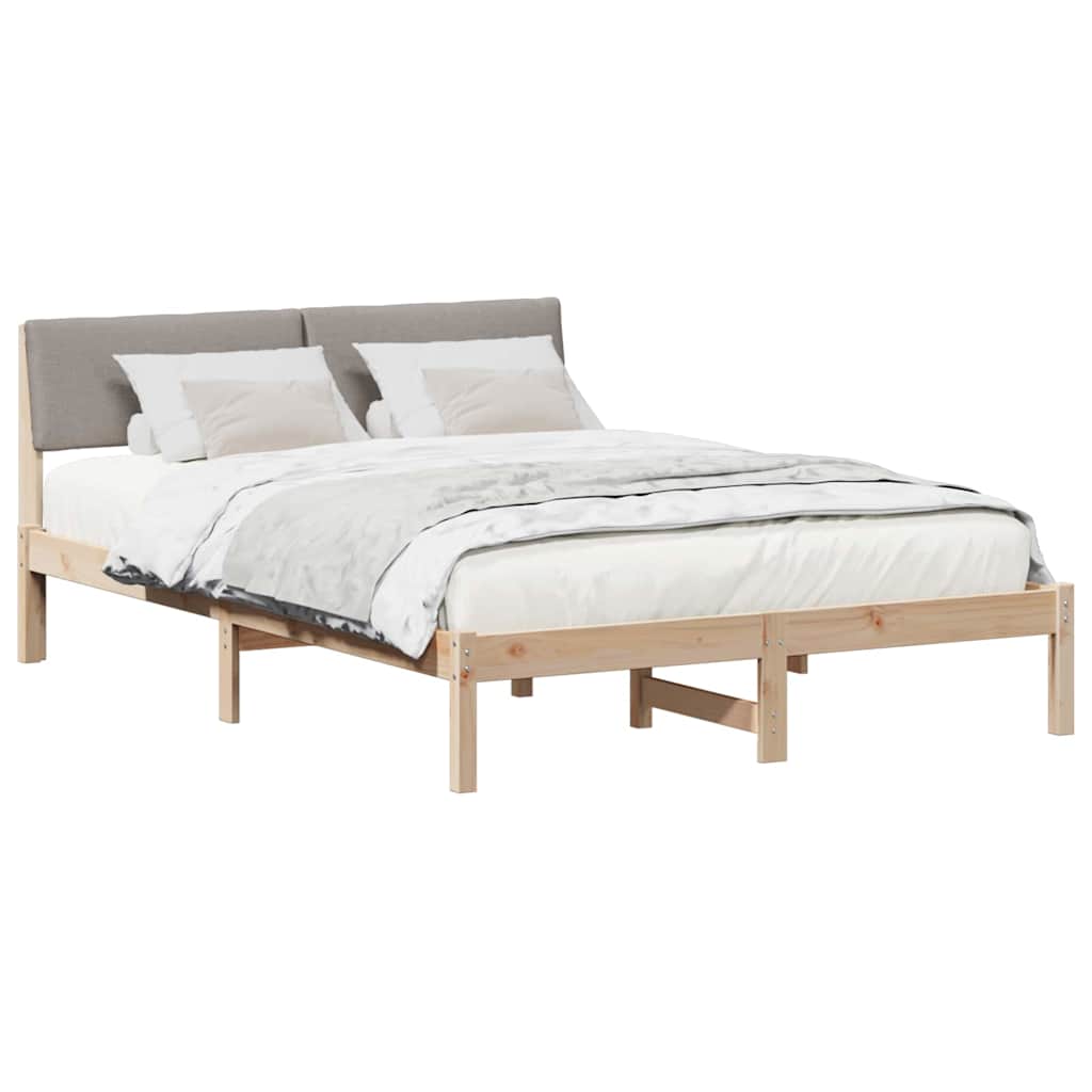 Okvir kreveta Smeđa i taupe 135 x 190 cm Masivna borovina