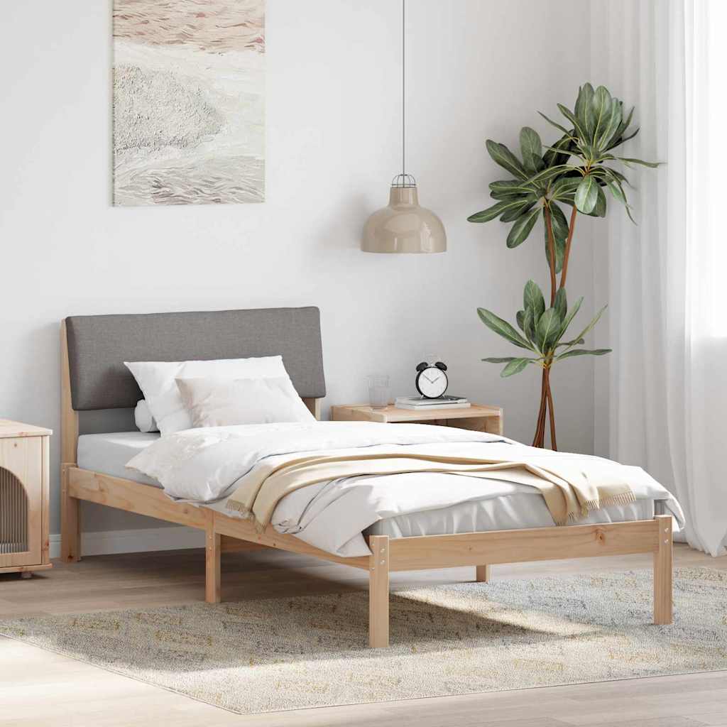 Okvir kreveta Smeđa i taupe 100 x 200 cm Masivna borovina