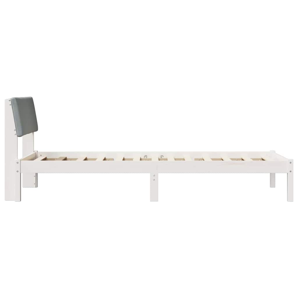 Okvir kreveta s uzglavljem Bijela i svijetlosiva 100 x 200 cm