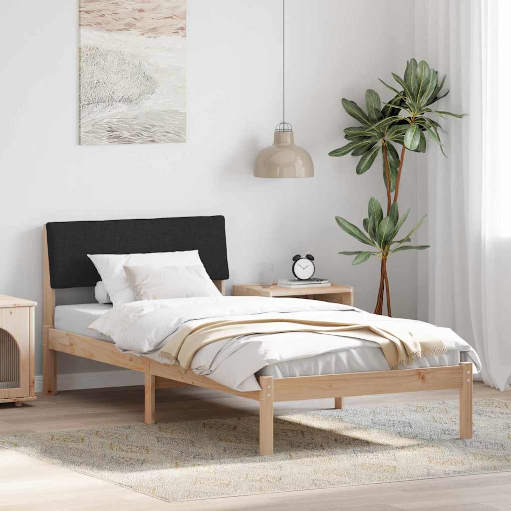 Okvir kreveta Smeđa i crna 90 x 200 cm Masivna borovina