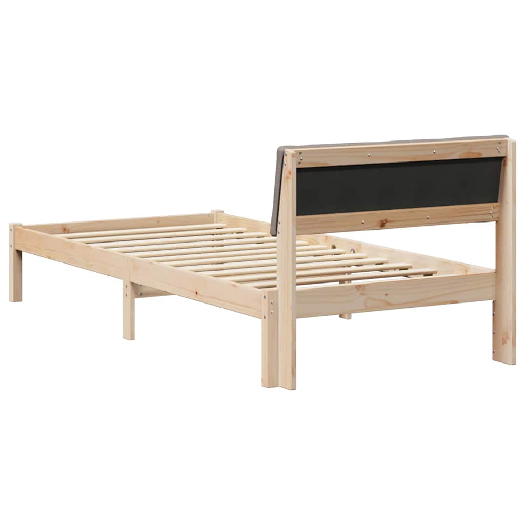 Okvir kreveta Smeđa i taupe 90 x 200 cm Masivna borovina
