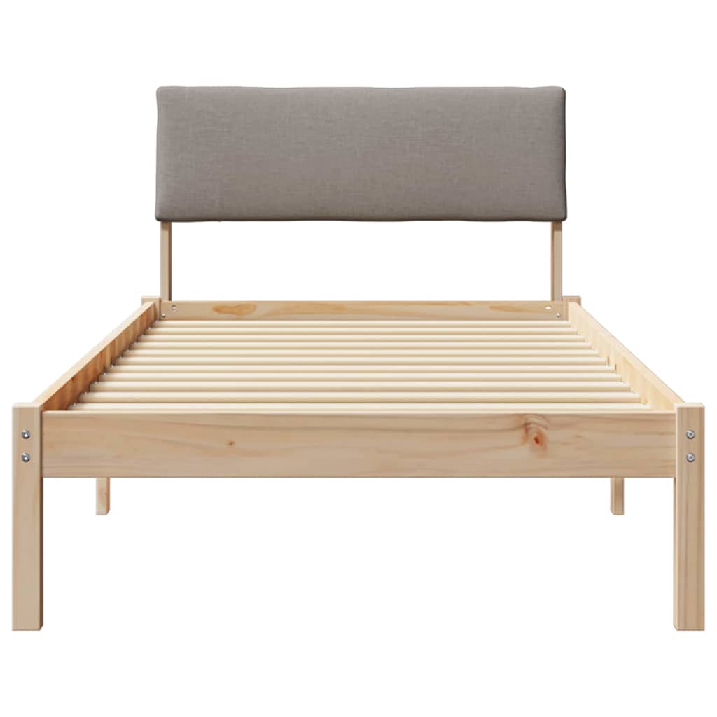 Okvir kreveta Smeđa i taupe 90 x 200 cm Masivna borovina