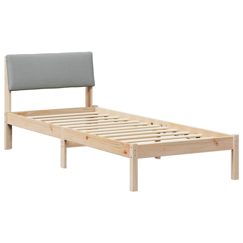 Okvir kreveta s uzglavljem Smeđa i svijetlo siva 80 x 200 cm