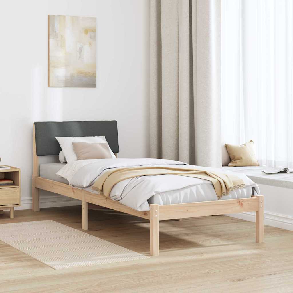 Okvir kreveta smeđe i tamnosivo 80 x 200 cm Masivna borovina