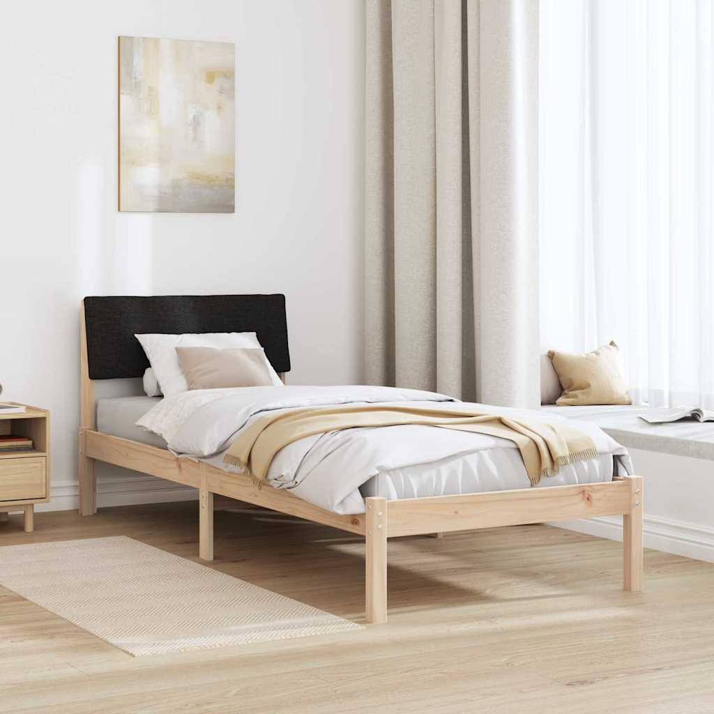 Okvir kreveta Smeđa i crna 80 x 200 cm Masivna borovina