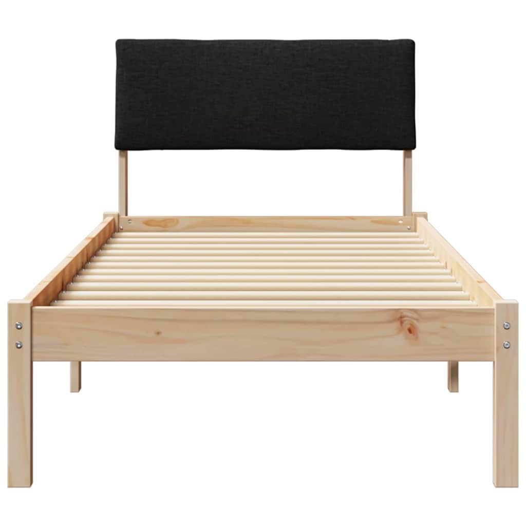 Okvir kreveta Smeđa i crna 80 x 200 cm Masivna borovina