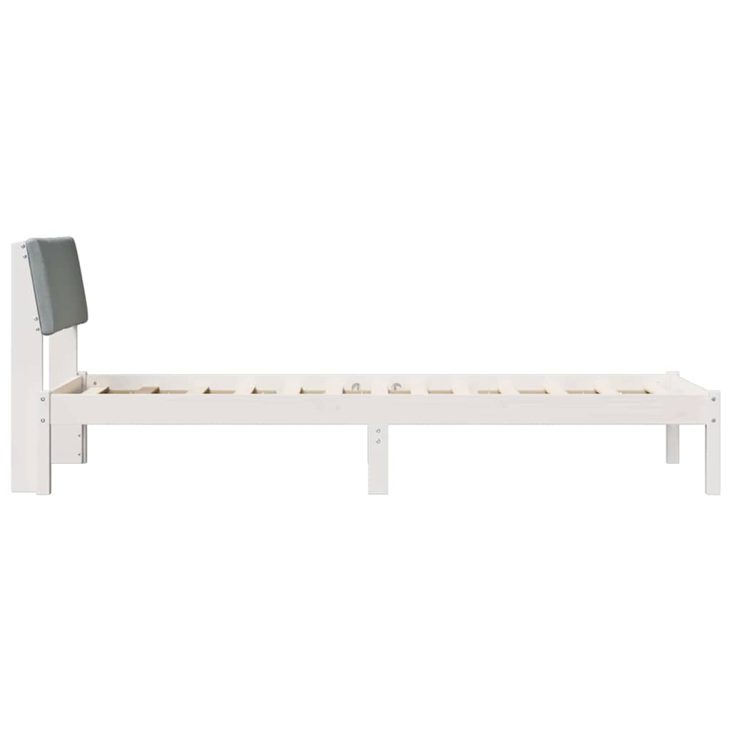 Okvir kreveta s uzglavljem Bijela i svijetlosiva 80 x 200 cm