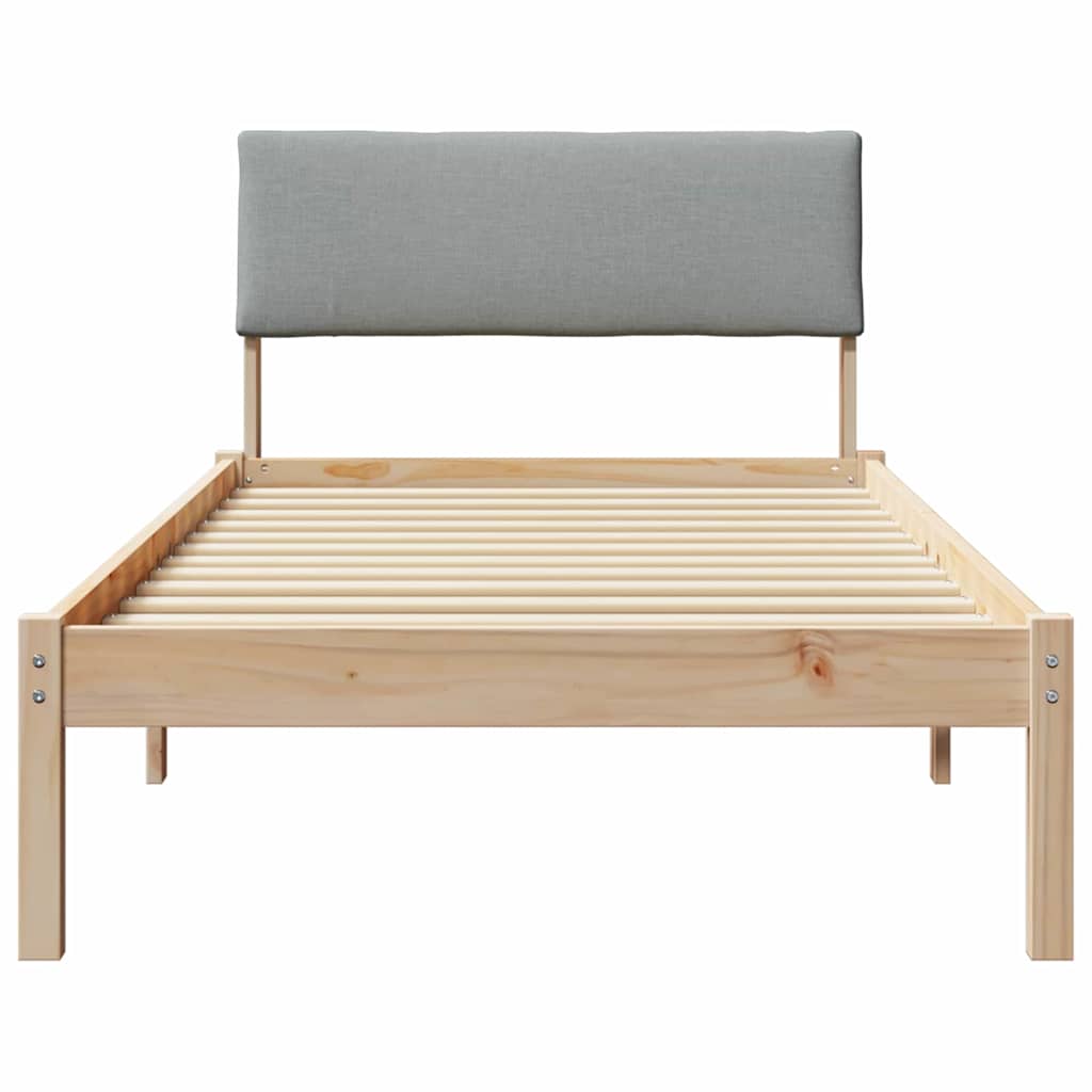 Okvir kreveta s uzglavljem Smeđa i svijetlo siva 90 x 190 cm