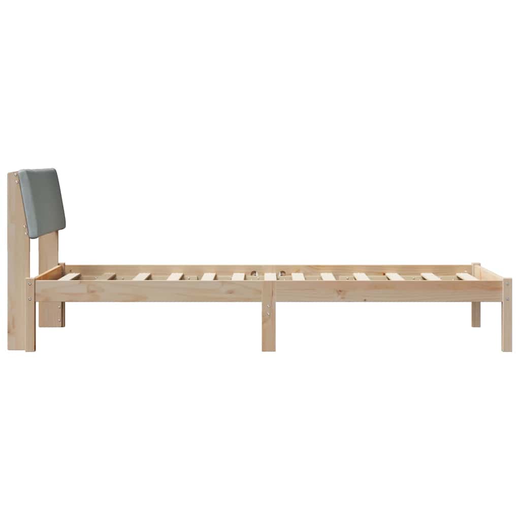 Okvir kreveta s uzglavljem Smeđa i svijetlo siva 90 x 190 cm
