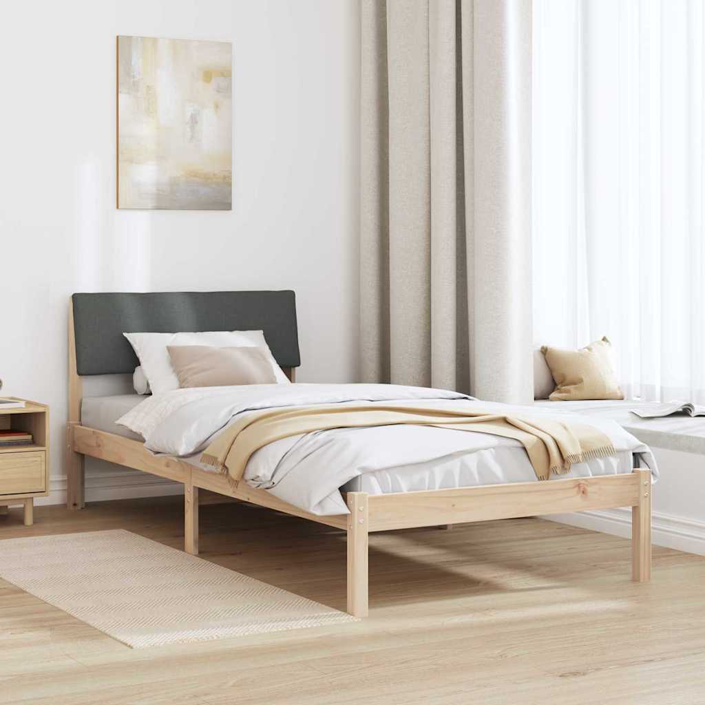 Okvir kreveta smeđe i tamnosivo 90 x 190 cm Masivna borovina