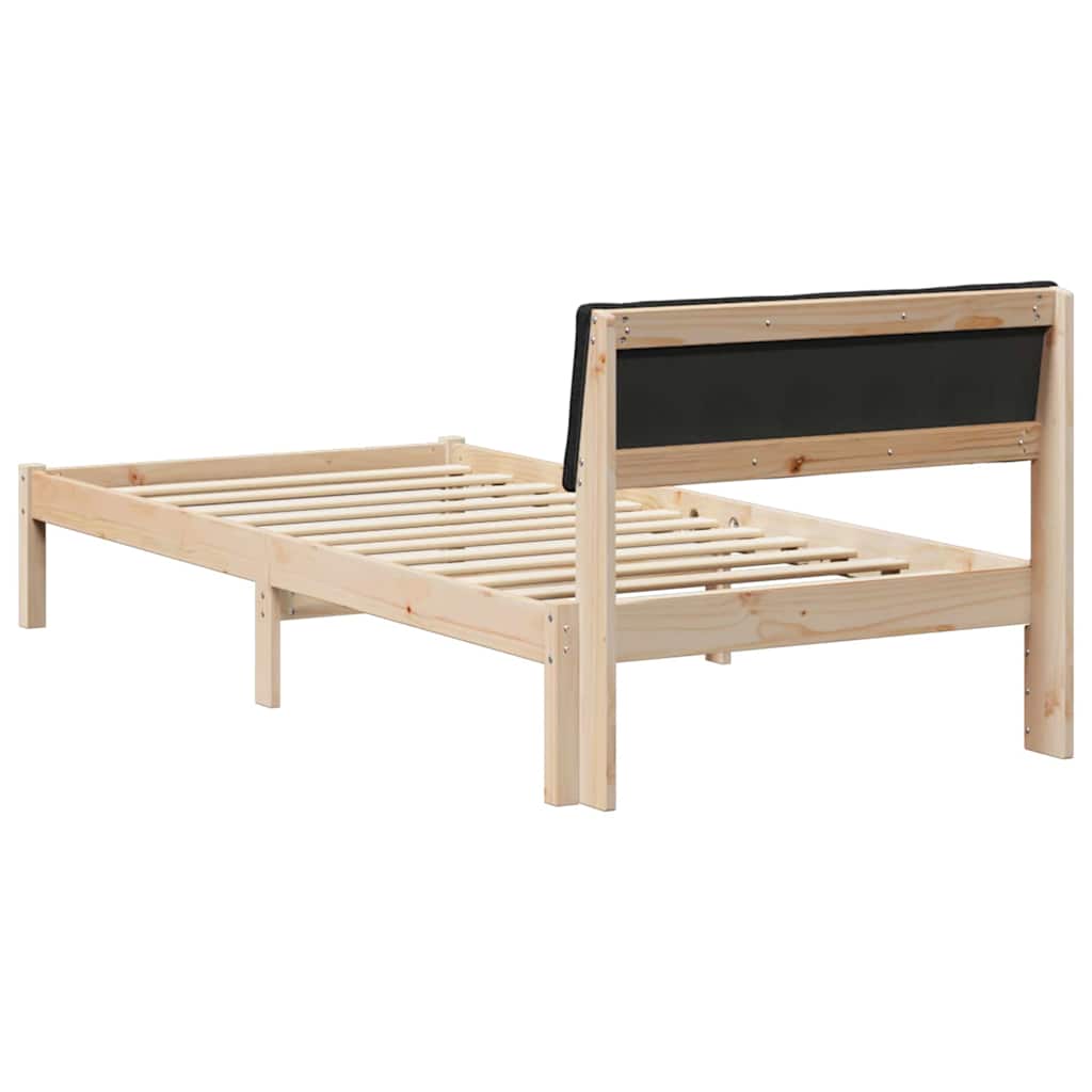 Okvir kreveta Smeđa i crna 90 x 190 cm Masivna borovina