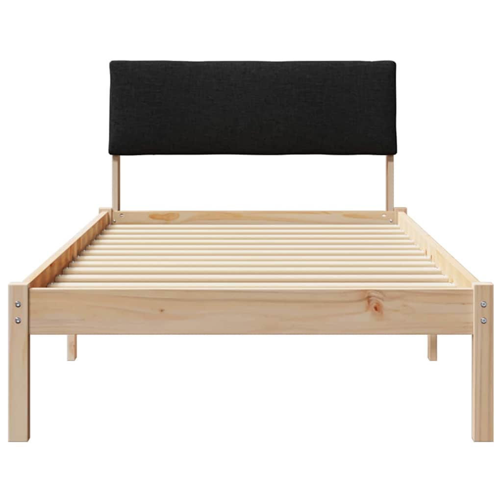 Okvir kreveta Smeđa i crna 90 x 190 cm Masivna borovina