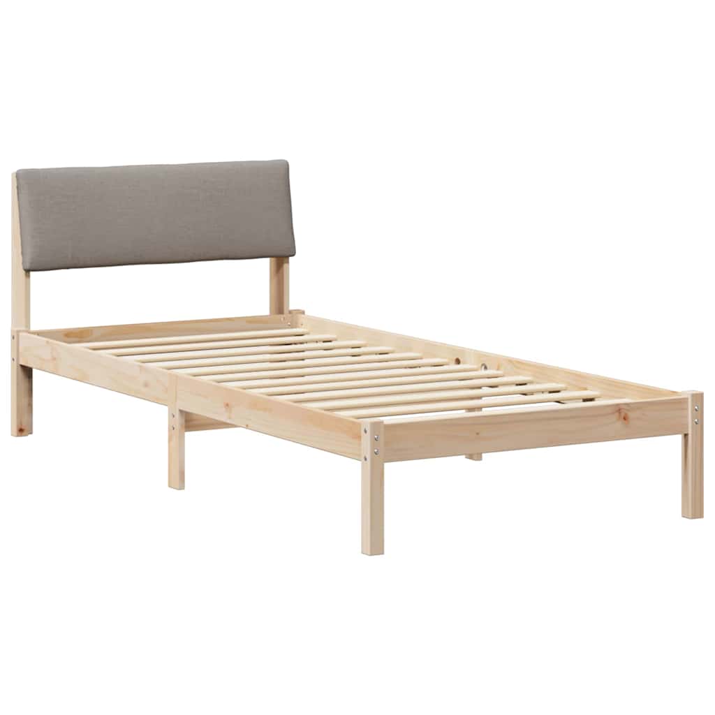 Okvir kreveta Smeđa i taupe 90 x 190 cm Masivna borovina