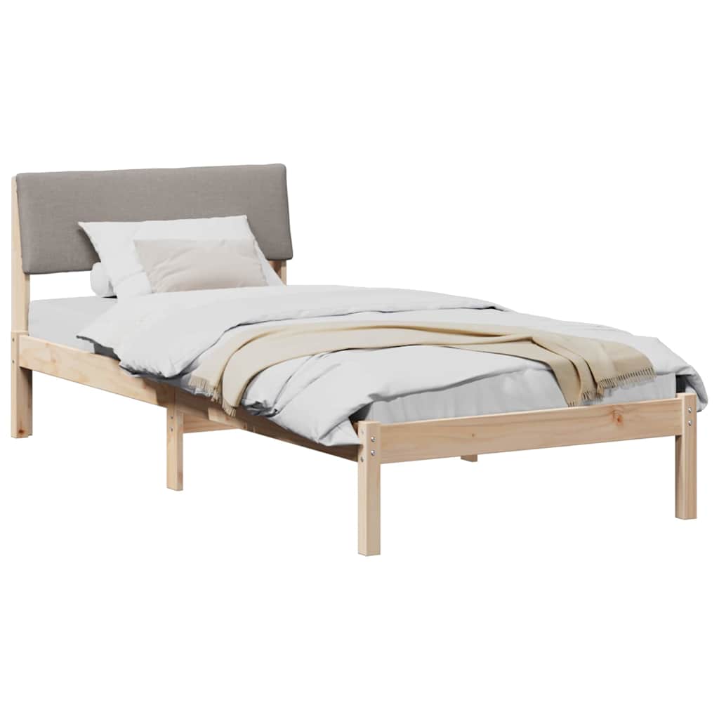 Okvir kreveta Smeđa i taupe 90 x 190 cm Masivna borovina