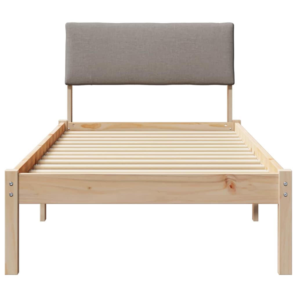 Okvir kreveta Smeđa i taupe 75 x 190 cm Masivna borovina