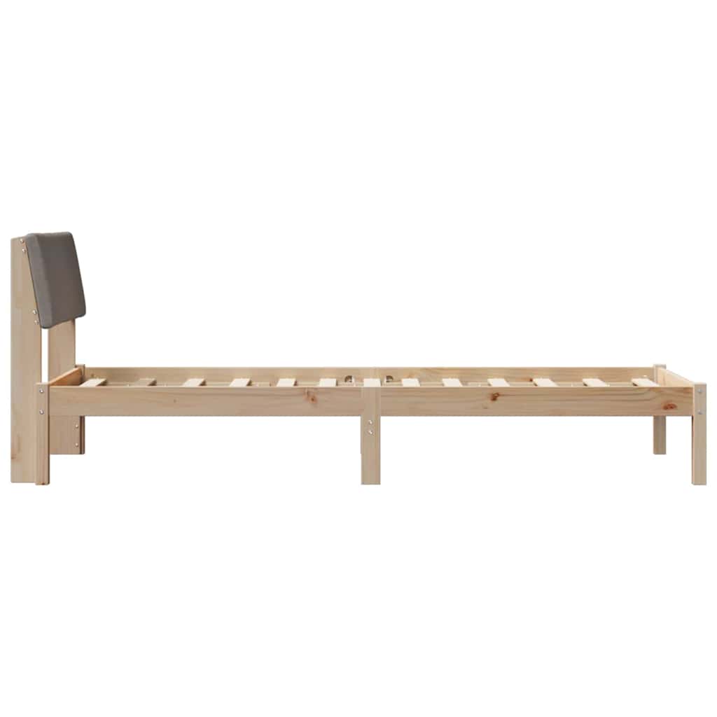Okvir kreveta Smeđa i taupe 75 x 190 cm Masivna borovina