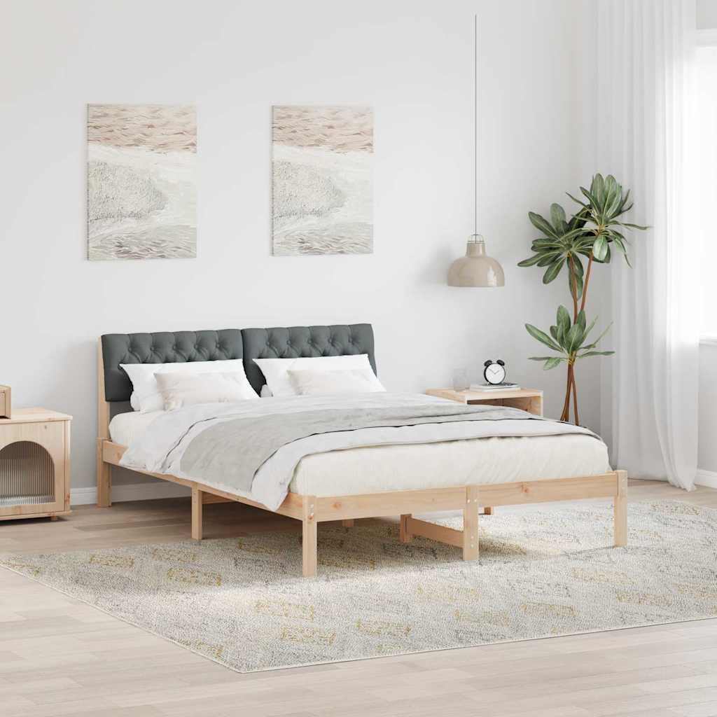 Okvir kreveta smeđe i tamnosivo 160 x 200 cm Masivna borovina