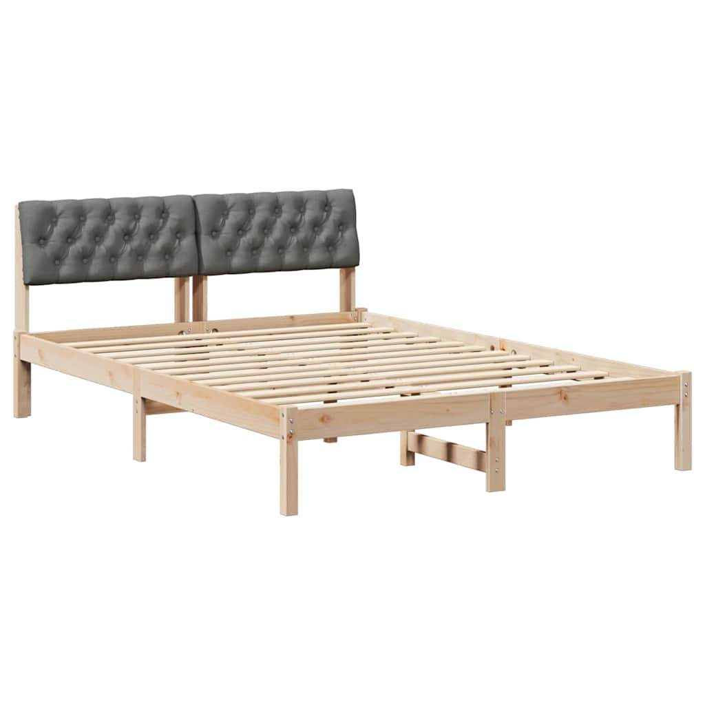 Okvir kreveta smeđe i tamnosivo 160 x 200 cm Masivna borovina