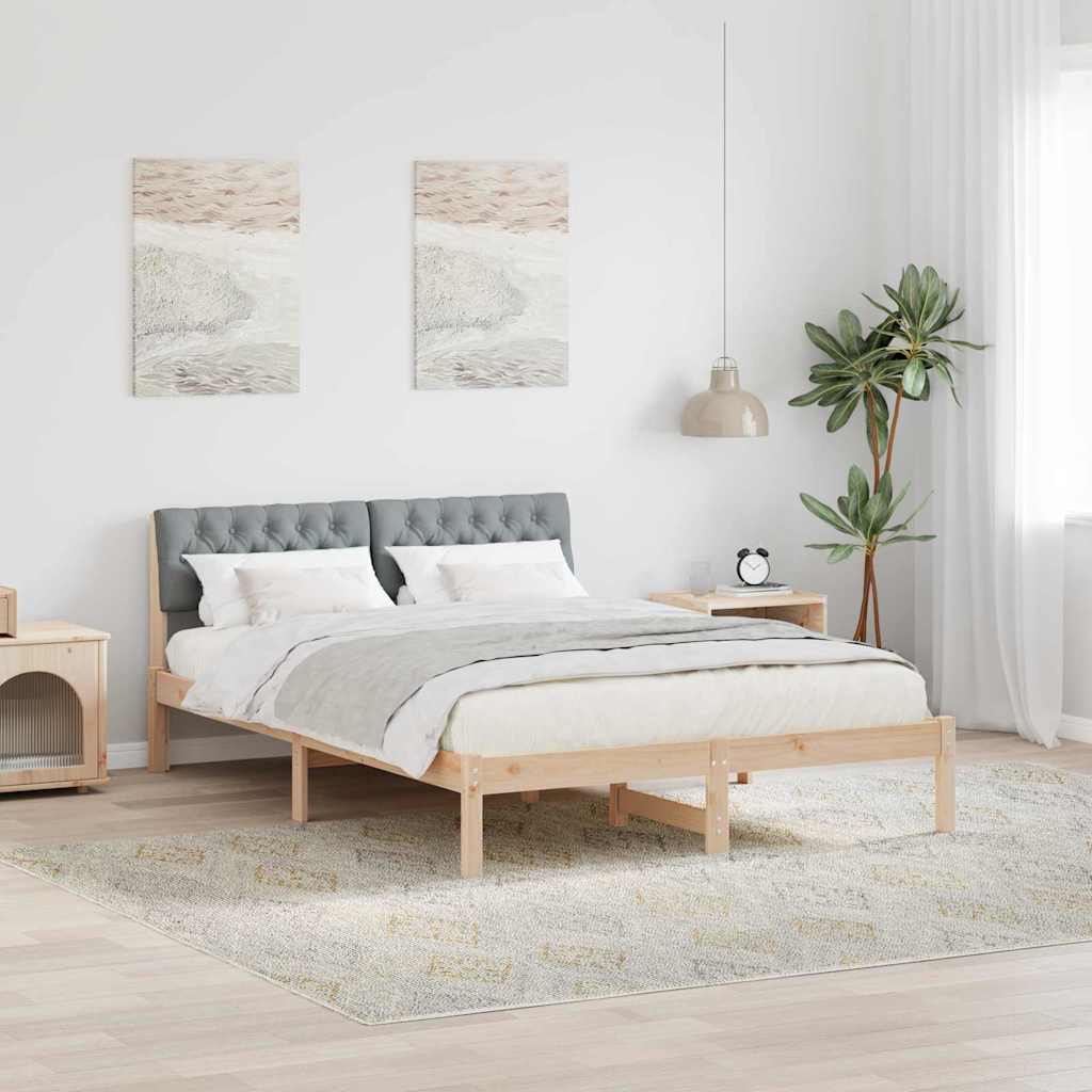 Okvir kreveta s uzglavljem Smeđa i svijetlo siva 150 x 200 cm