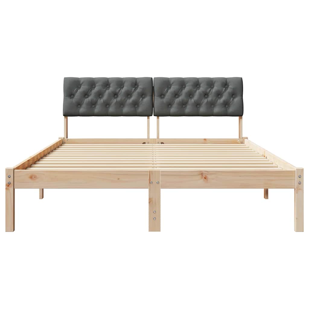 Okvir kreveta smeđe i tamnosivo 150 x 200 cm Masivna borovina