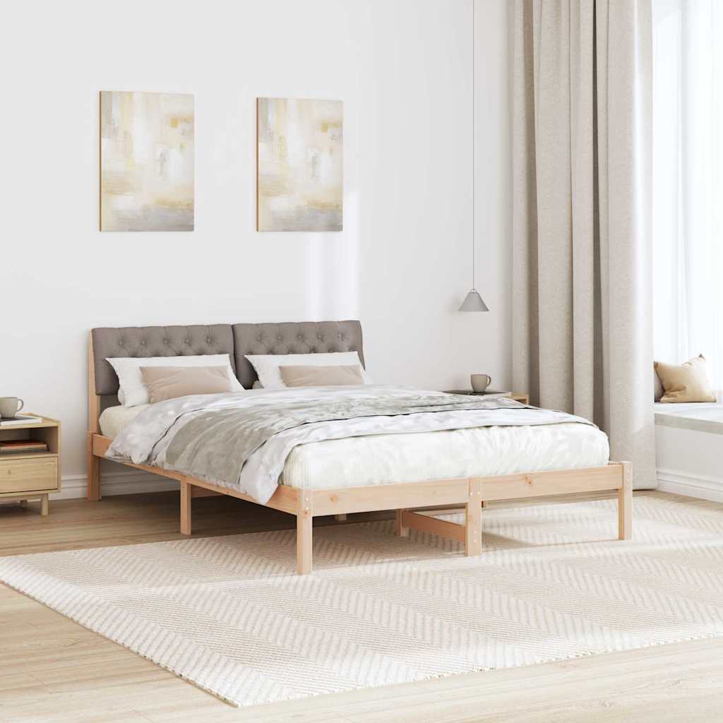 Okvir kreveta Smeđa i taupe 150 x 200 cm Masivna borovina