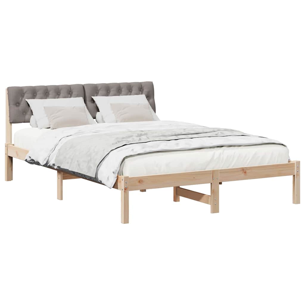 Okvir kreveta Smeđa i taupe 150 x 200 cm Masivna borovina