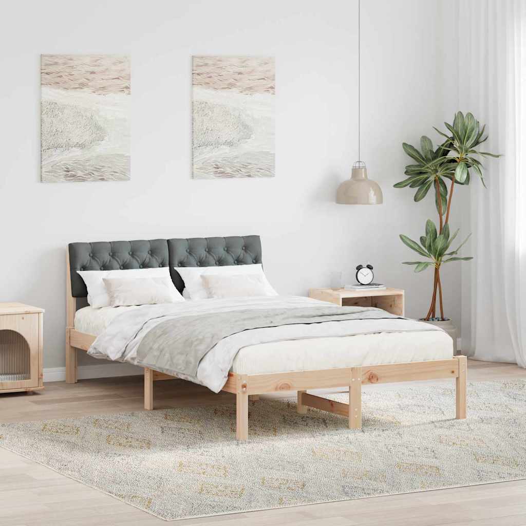 Okvir kreveta smeđe i tamnosivo 120 x 200 cm Masivna borovina