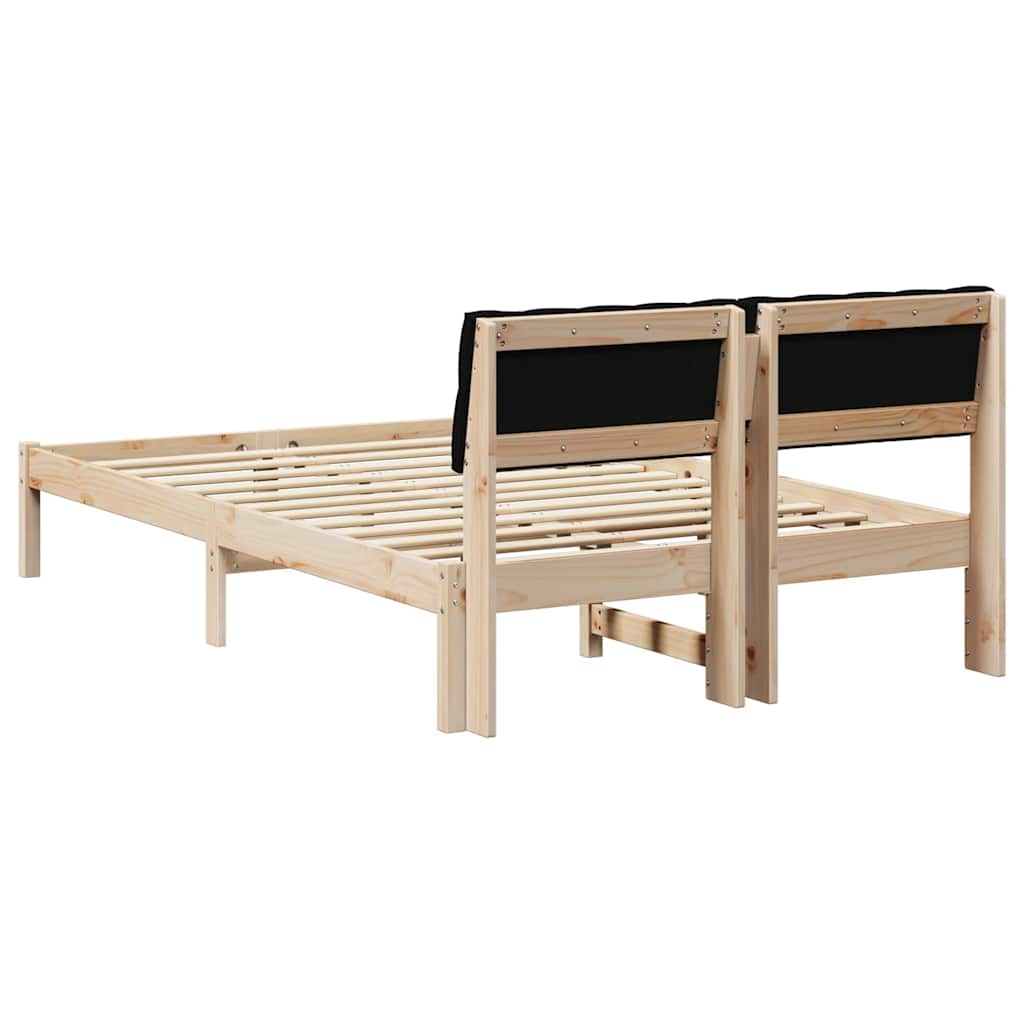 Okvir kreveta Smeđa i crna 120 x 200 cm Masivna borovina