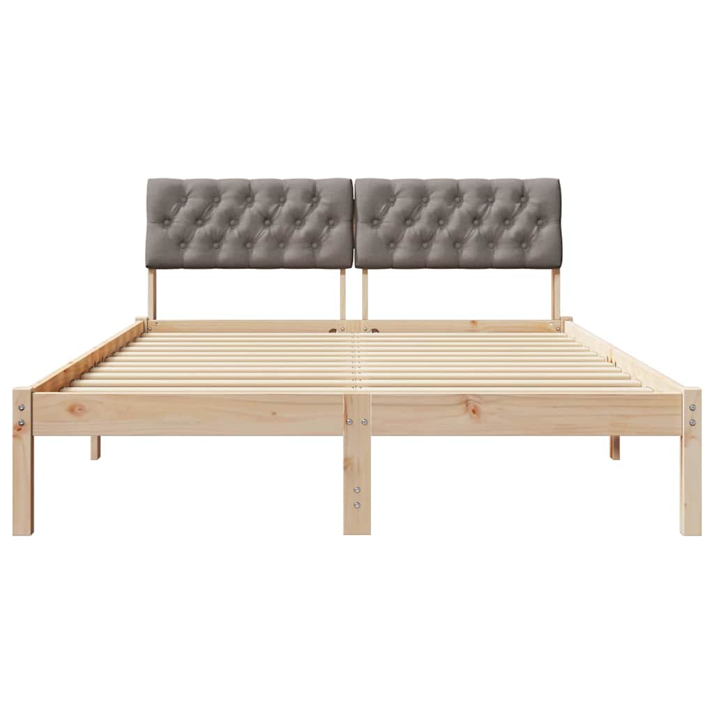 Okvir kreveta Smeđa i taupe 140 x 190 cm Masivna borovina