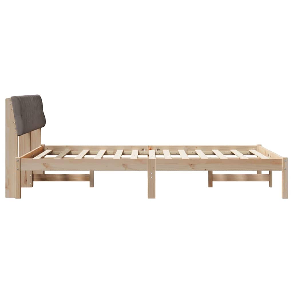 Okvir kreveta Smeđa i taupe 140 x 190 cm Masivna borovina