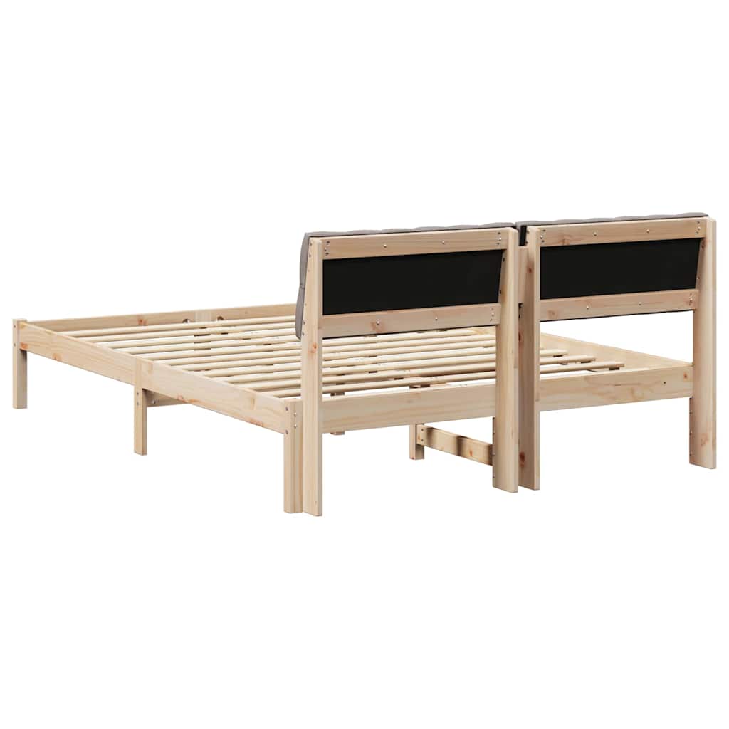Okvir kreveta Smeđa i taupe 135 x 190 cm Masivna borovina
