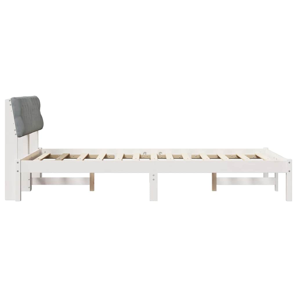 Okvir kreveta s uzglavljem Bijela i svijetlosiva 120 x 190 cm