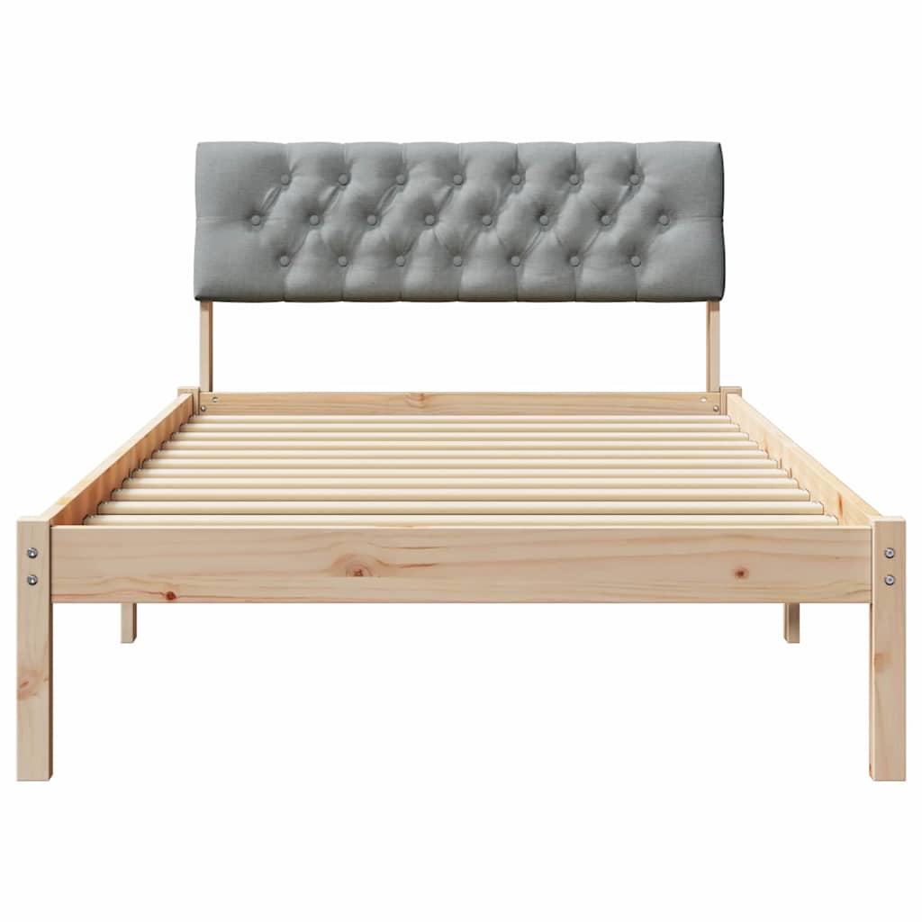 Okvir kreveta s uzglavljem Smeđa i svijetlo siva 100 x 200 cm