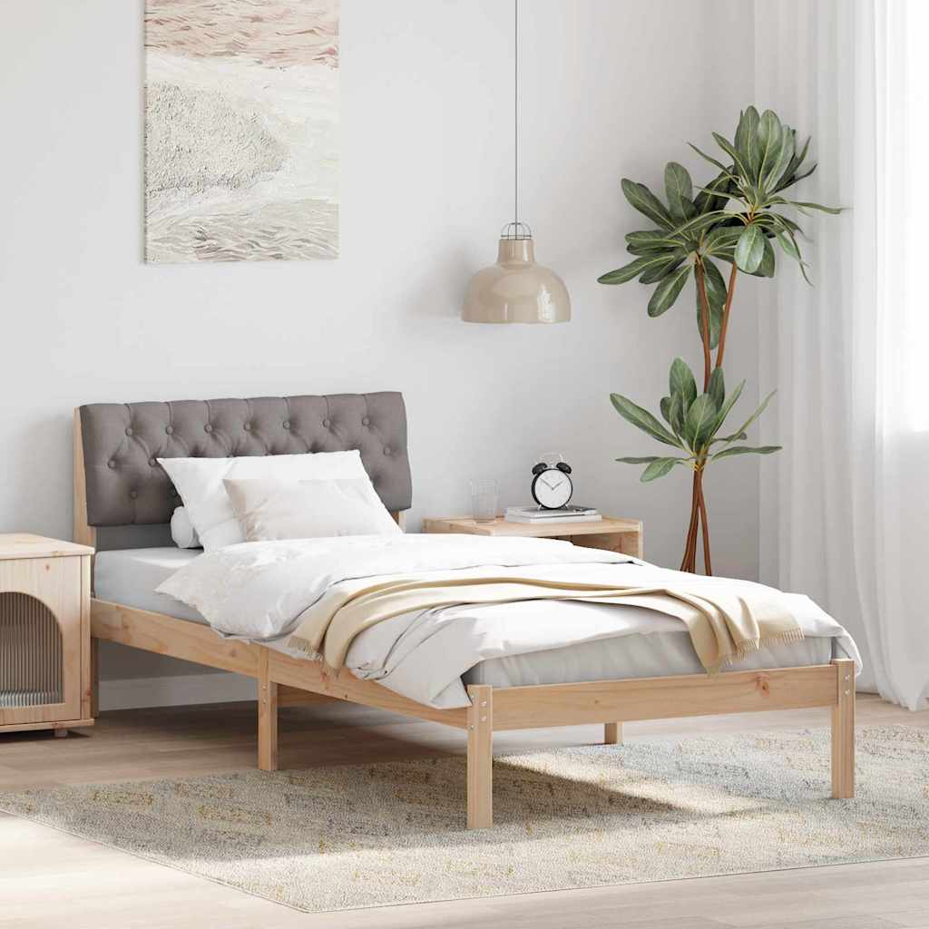 Okvir kreveta Smeđa i taupe 90 x 200 cm Masivna borovina