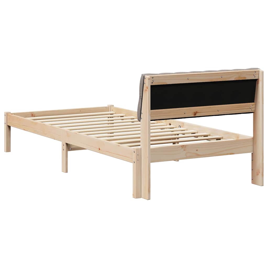 Okvir kreveta Smeđa i taupe 90 x 200 cm Masivna borovina