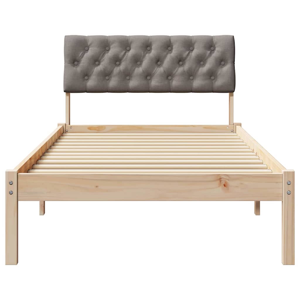 Okvir kreveta Smeđa i taupe 90 x 200 cm Masivna borovina